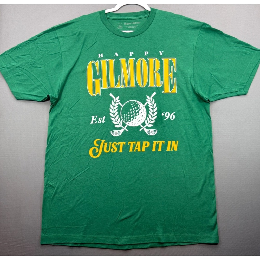 Happy Gilmore T Shirt Green Just Tap It In Golf Universal Graphic Tee | Men's XL
